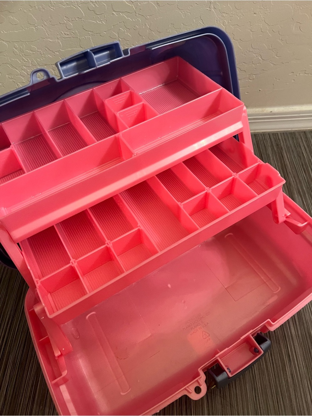 Pink Multi-Compartment Storage Organizer Box